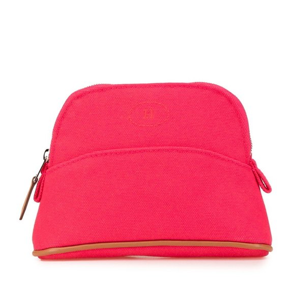 Hermes Bolide Mini Pouch Hibiscus Pink Canvas Women's HERMES - Picture 1 of 11